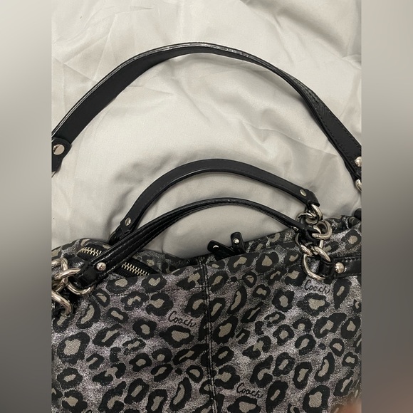 Coach Pleated Silver Metallic Ocelot Purse - Picture 10 of 10